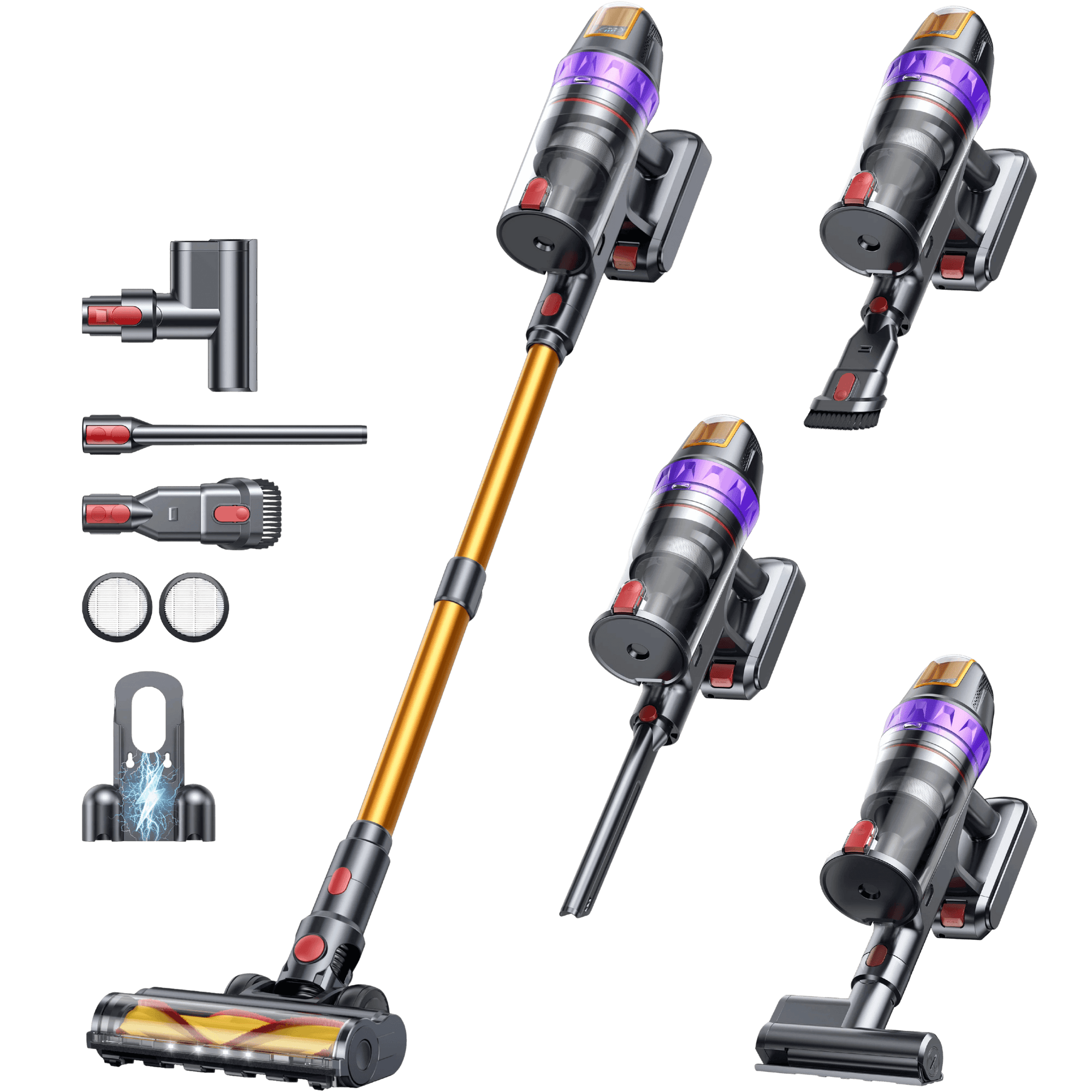 600W 65KPA Suction Power Cordless Vacuum Cleaner Handheld Smart - TKINGS