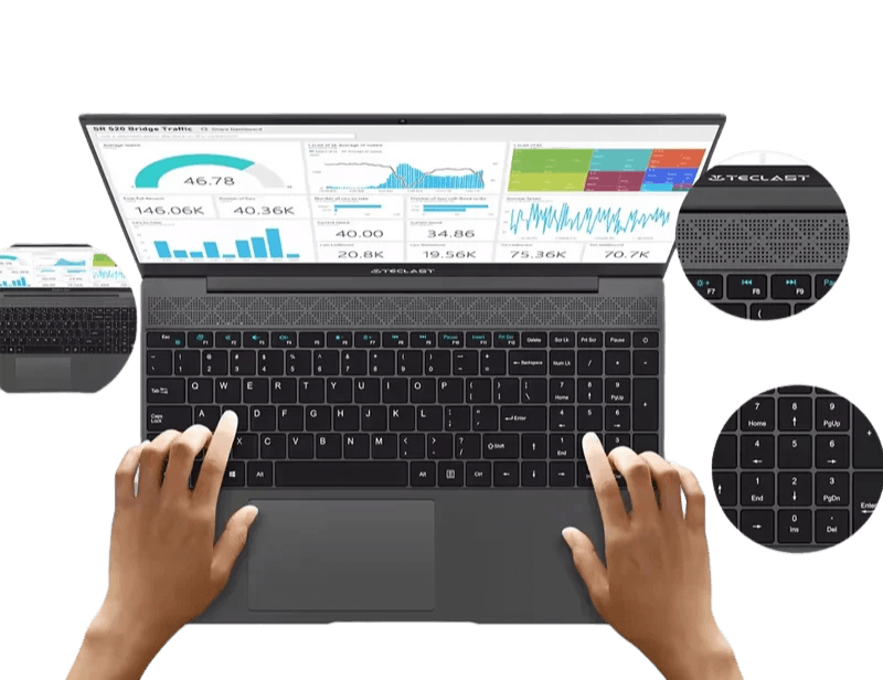 F15 Plus 2 Laptop 15.6'' Win11 8GB RAM 256GB SSD Gemini Lake N4120 - TKINGS
