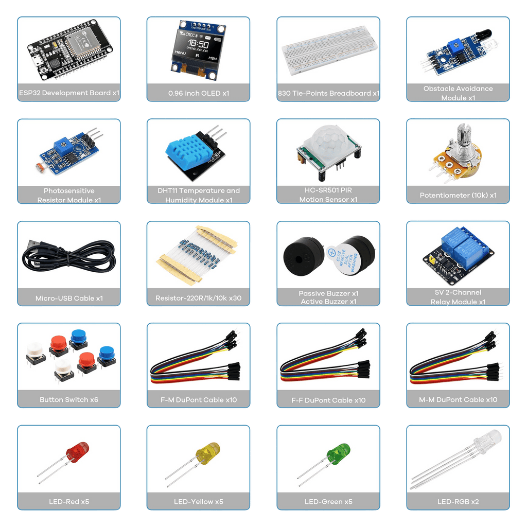 Basic Starter Kit forESP-32S WIFI IOT Development Board - TKINGS