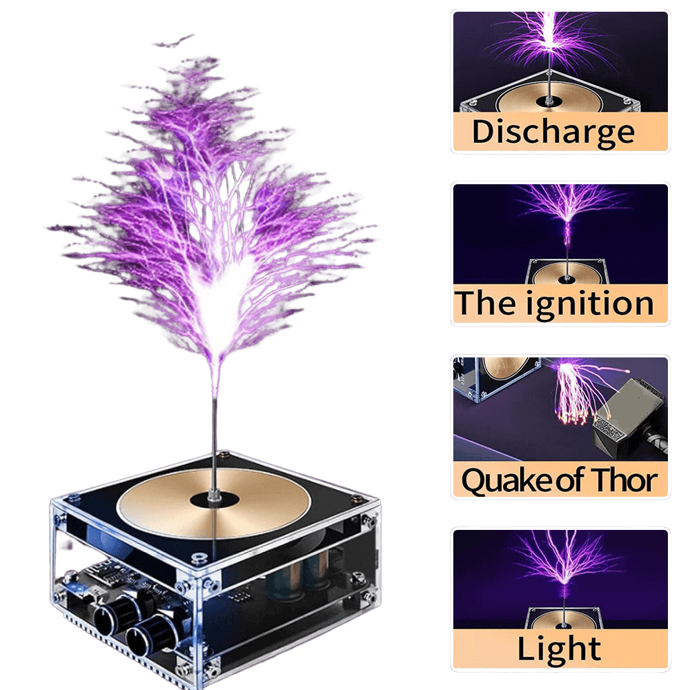 Tesla-Controlled Desktop Lightning Effect, Ideal DIY Science Experiment - TKINGS