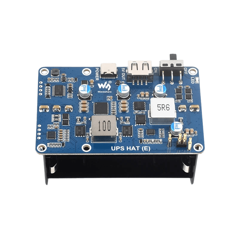 Raspberry Pi 5 UPS HAT (E) 4-Port 5V 6A Uninterruptible Power Supply - TKINGS