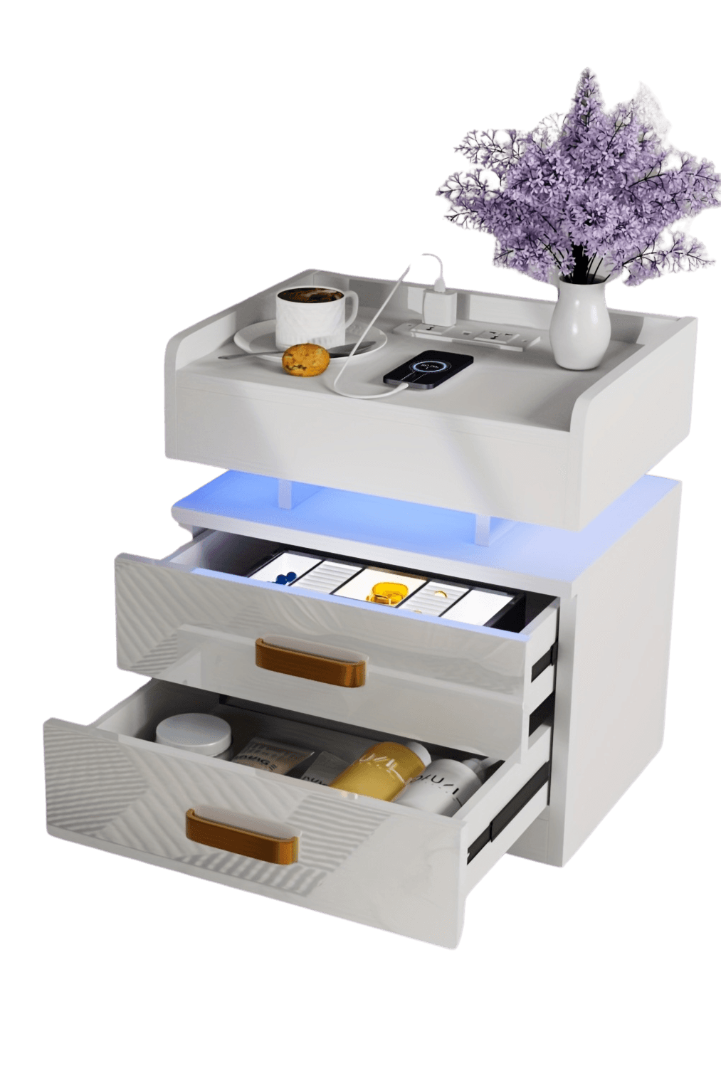 Modern LED style bedside table for living room and bedroom - TKINGS