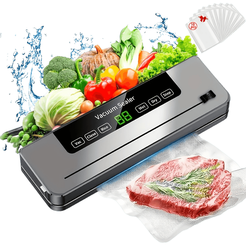 Vacuum Sealing Machine with Digital Display And 10 Bags - TKINGS