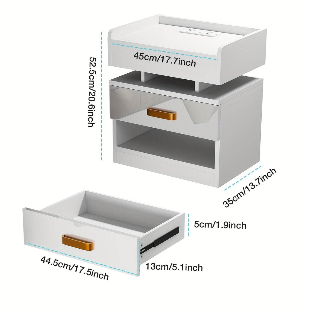 Modern LED style bedside table for living room and bedroom - TKINGS