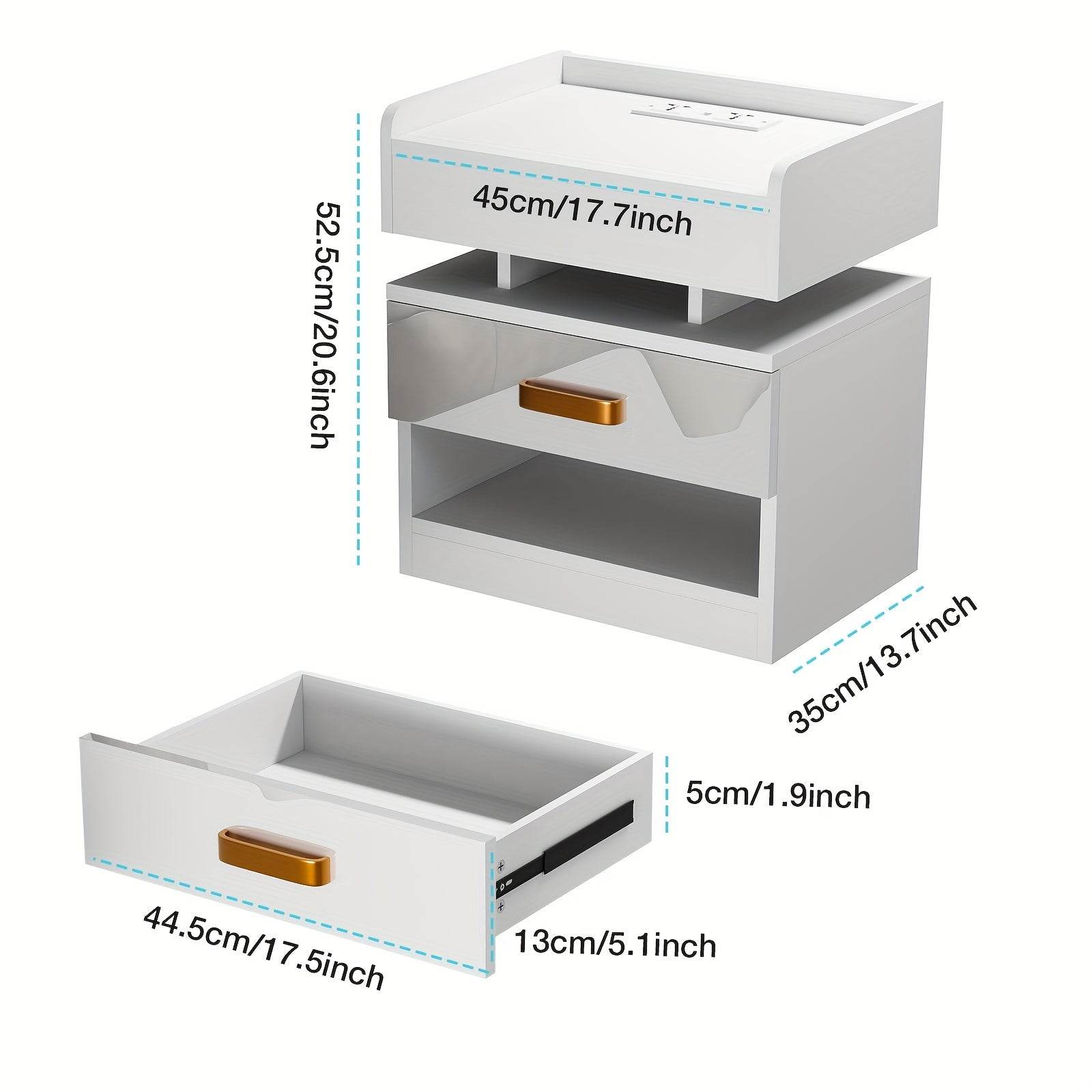 Modern LED style bedside table for living room and bedroom - TKINGS