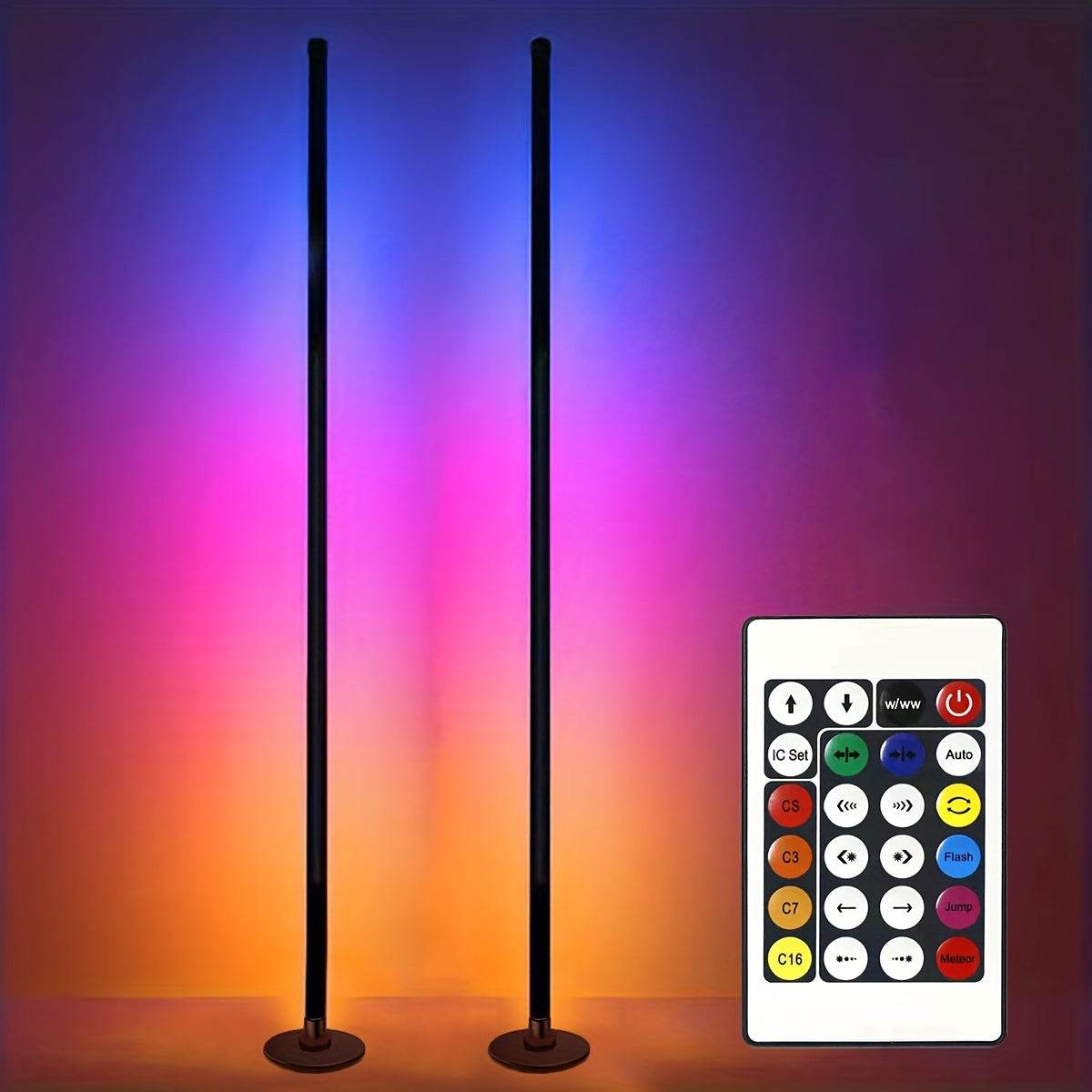 Smart LED Corner Floor Lamp 48inch RGB - TKINGS