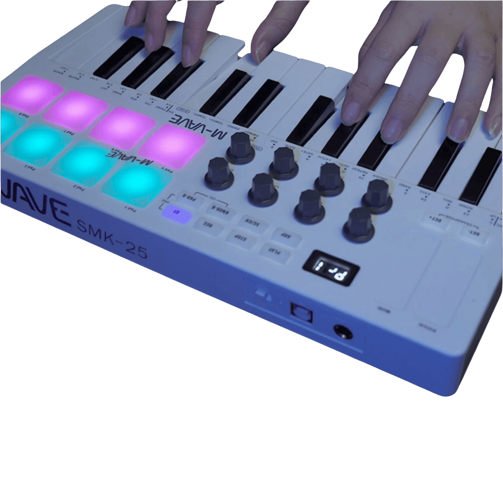 MIDI Control Keyboard Mini Portable USB Controller with 25 Velocity Keys - TKINGS