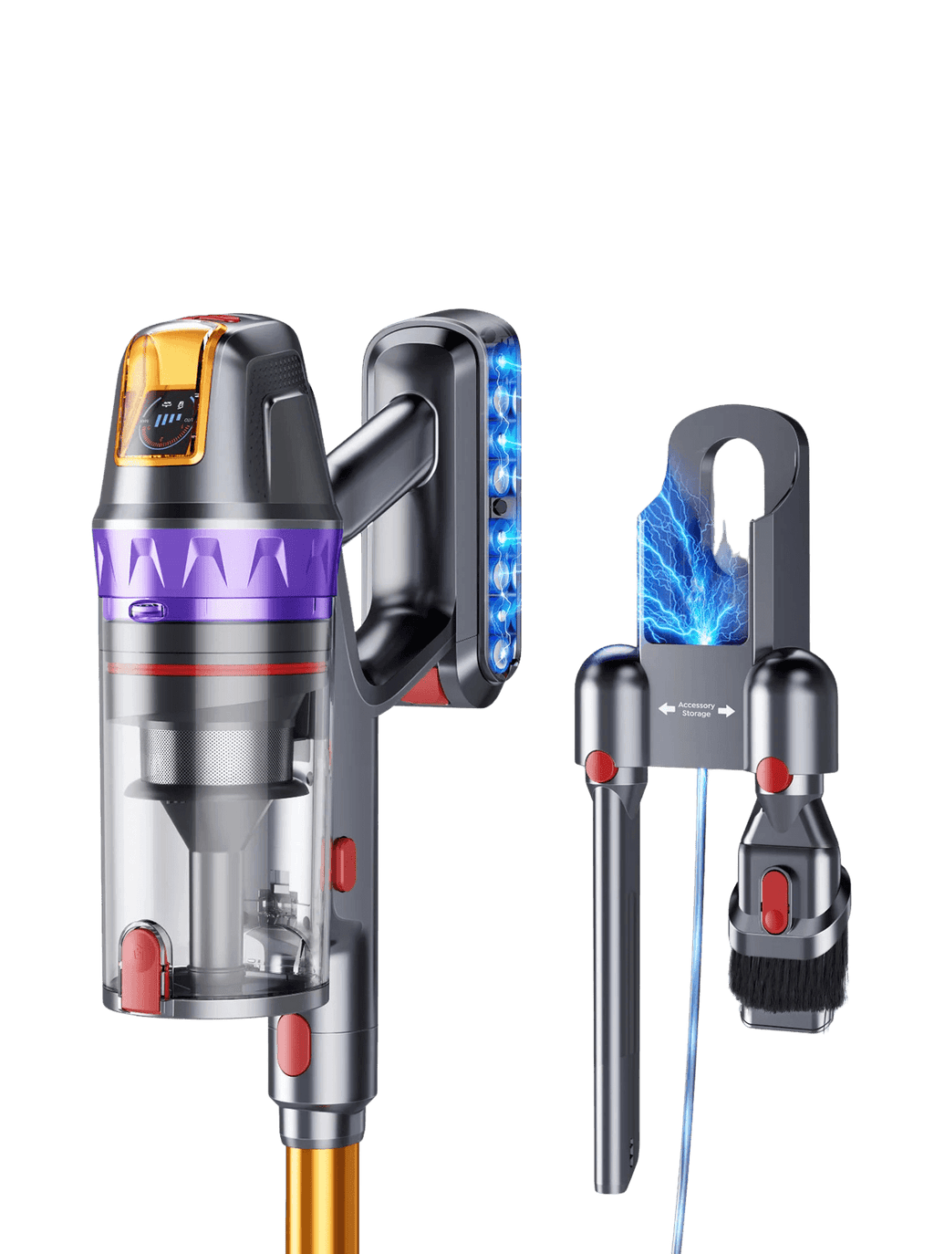 600W 65KPA Suction Power Cordless Vacuum Cleaner Handheld Smart - TKINGS