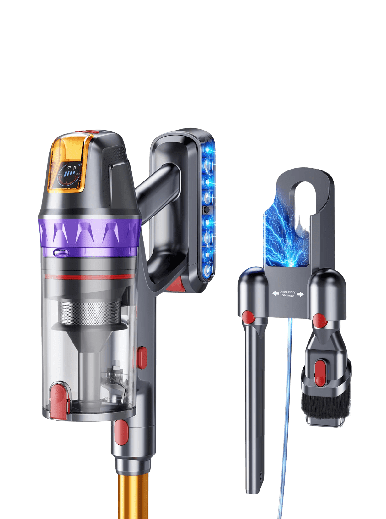600W 65KPA Suction Power Cordless Vacuum Cleaner Handheld Smart - TKINGS