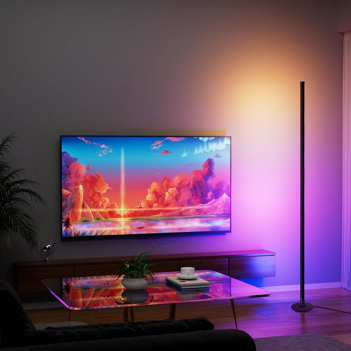 Smart LED Corner Floor Lamp 48inch RGB - TKINGS