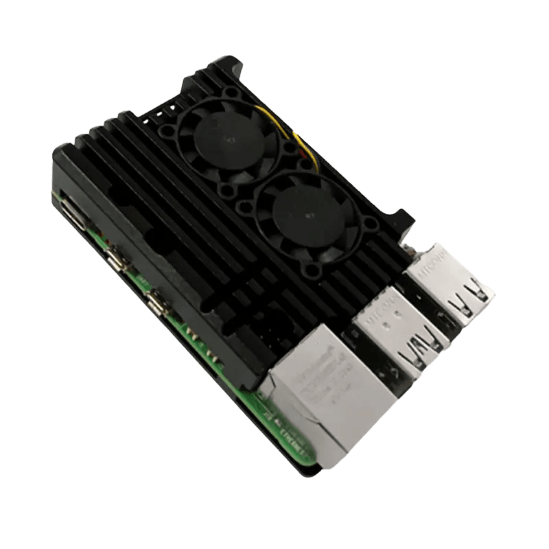 Raspberry Pi 5 Aluminum Metal Case with Dual Cooling Fans - TKINGS