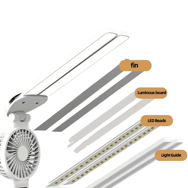Smart Desk Lamp with Fan & Pen Holder, USB-Powered Touch Control - TKINGS