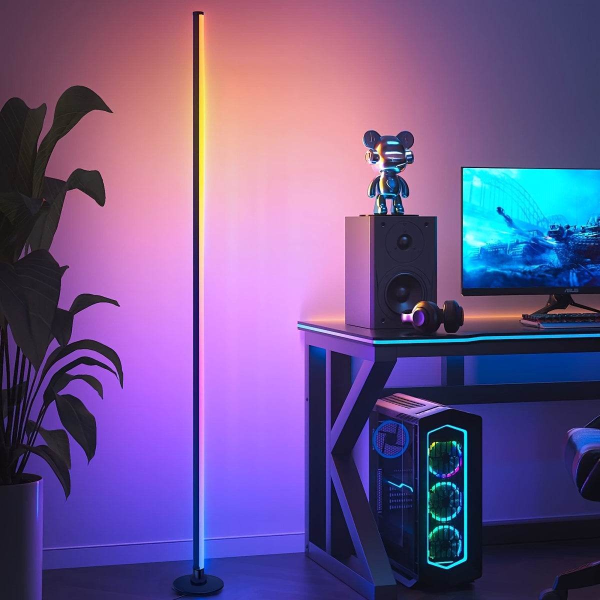 Smart LED Corner Floor Lamp 48inch RGB - TKINGS