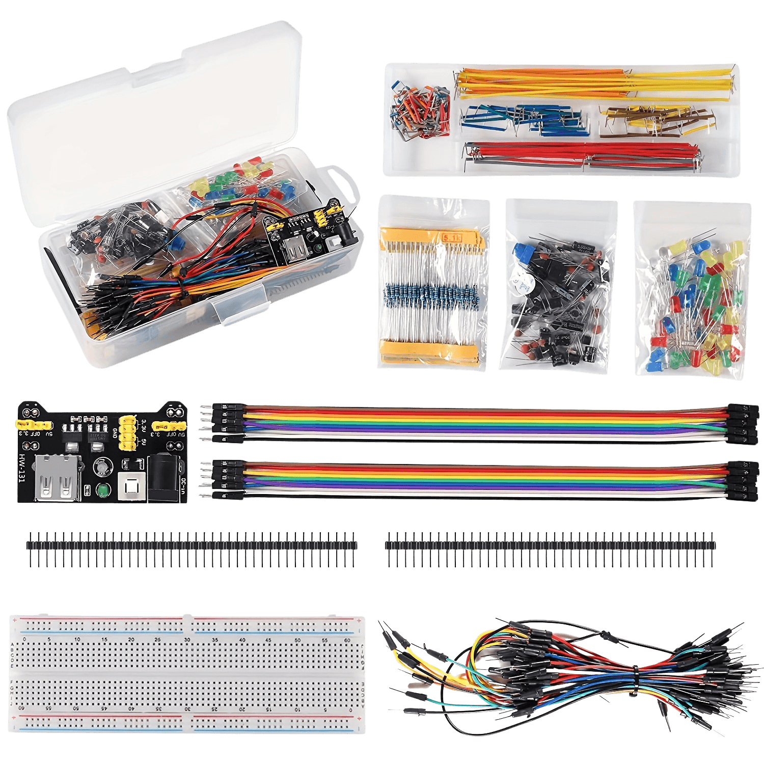 Premium STEM Starter Kit 65pcs Jumper Wires & Sensor Modules - TKINGS