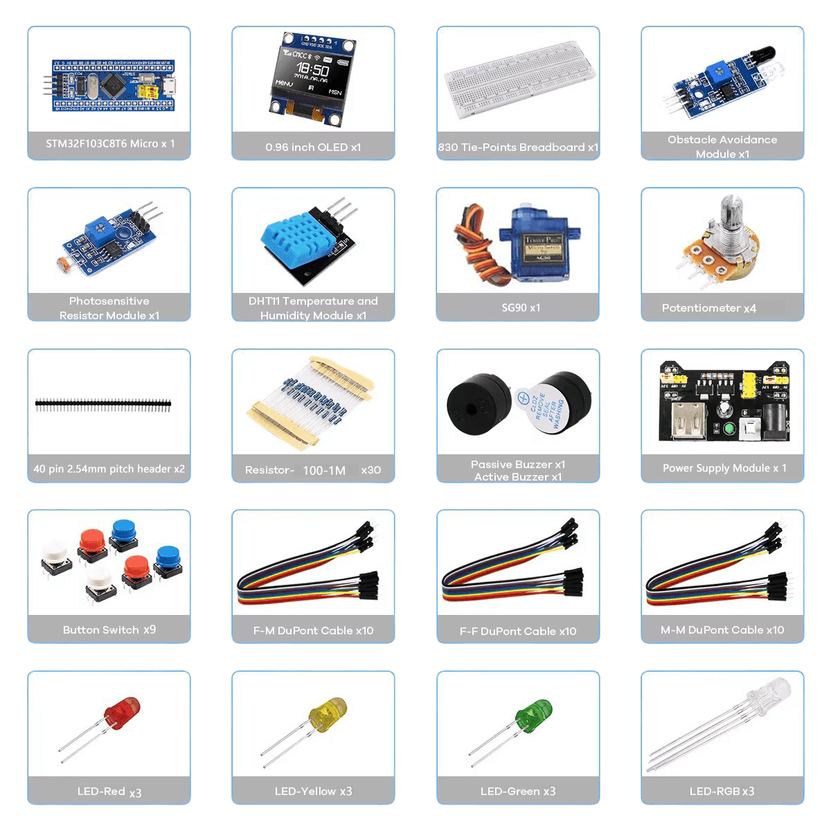 STM32 complete sensor module learning kit for Arduino/ESP32/Raspberry Pi - TKINGS