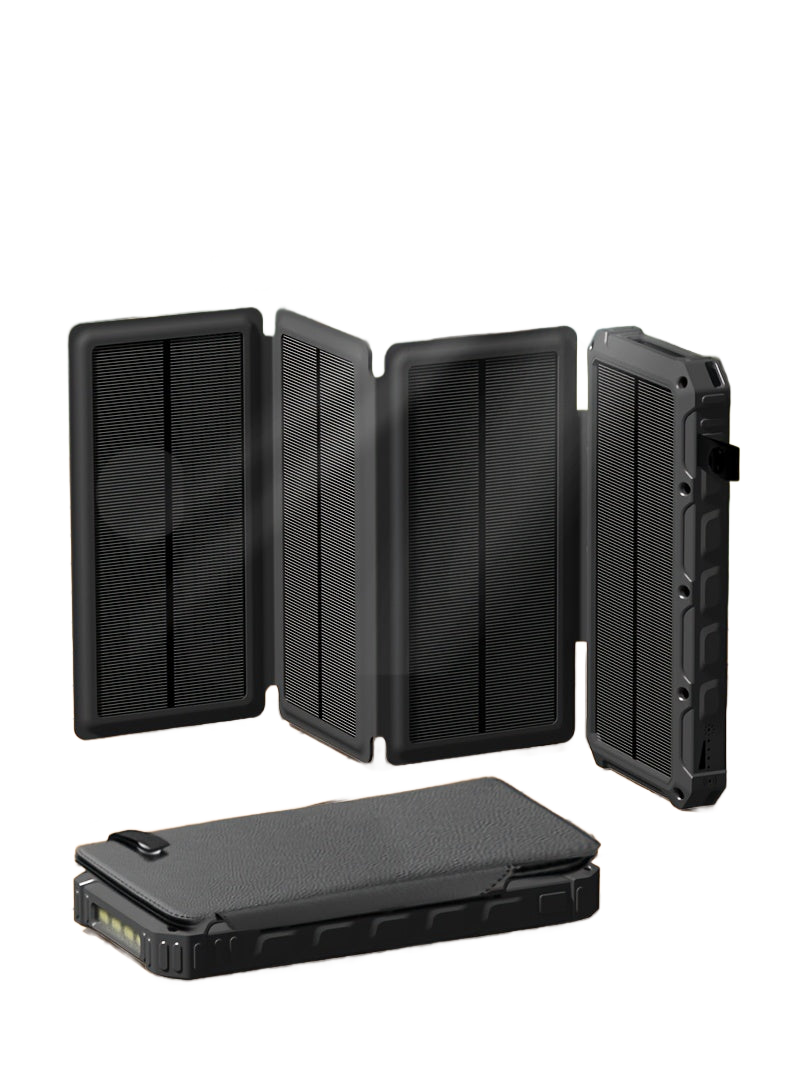 Image from EAGET 4-Foldable Solar Panels 8W High Conversion Efficiency 20000mAh Portable Power Bank with 3A Fast Charging, 2 USB Outputs & USB-C, Compatible with Smartphones, Tablets, Laptops for Outdoor Camping, Hiking, Travel, Solar P - Copy