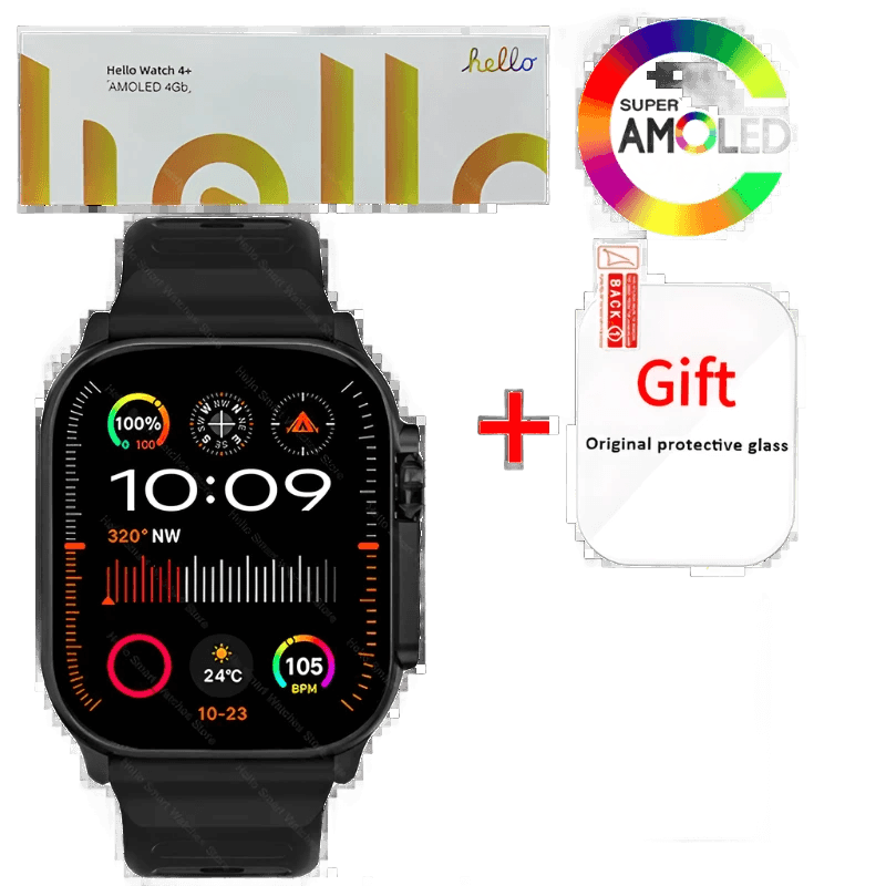 Hello Watch 4 Plus Ultra 2 Smartwatch 49mm 4G ROM NFC GPT - TKINGS