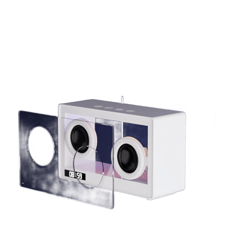 Controlled dual speakers, transparent glass 5.1 Wireless speaker - TKINGS