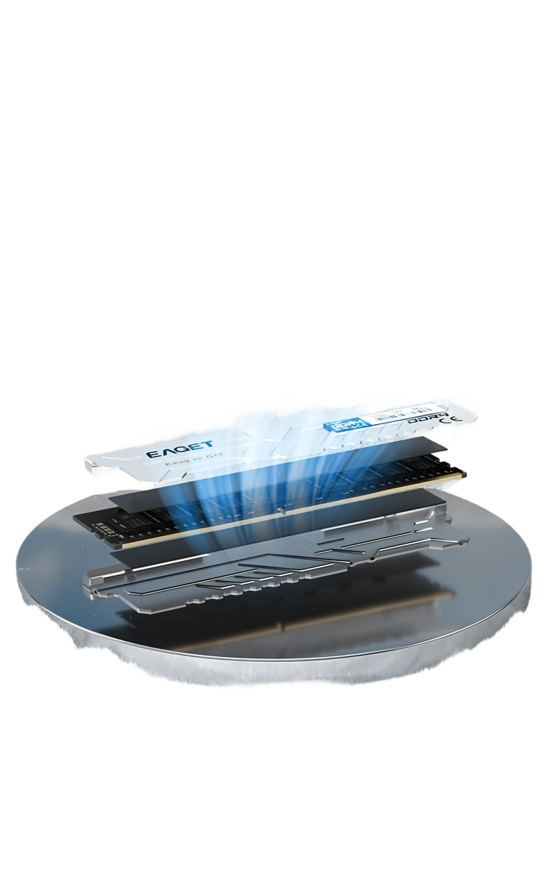 Image from EAGET DDR4 RAM Memory, 32GB Kit (2x16GB) /16GB Kit (2x8GB) Desktop Memory with Heatsink, 3200MHz High Performance Gaming Desktop Memory for AMD and Intel Desktop Gaming - Copy