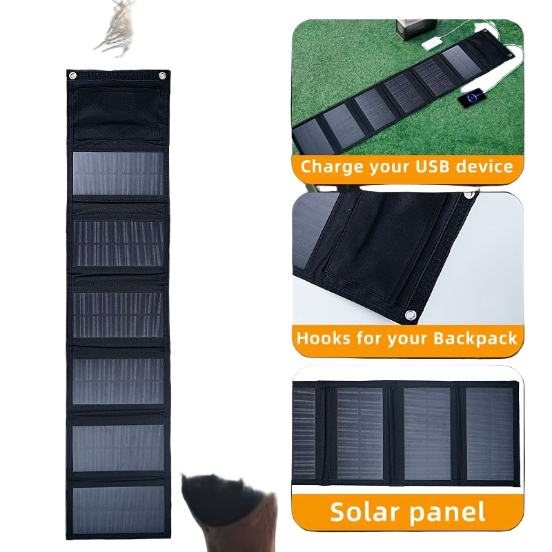 Image from 80W Solar Panel Charger with Type-C USB Port - Ultra-Compact & Lightweight Portable Solar Charging Board for Smartphones, Tablets, Cameras - Monocrystalline Solar Cells, No Battery Included - Copy