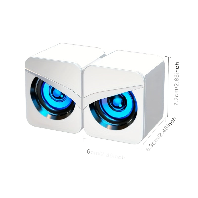 Image from RIKSION Computer Speakers, Wired Control Desktop Speakers, USB Plug, 3.5mm AUX-in, LED Light Effect Mini Gaming Speaker for PC, Laptop, Tablet, Mobile Phones, Projectors, MP3 - Copy