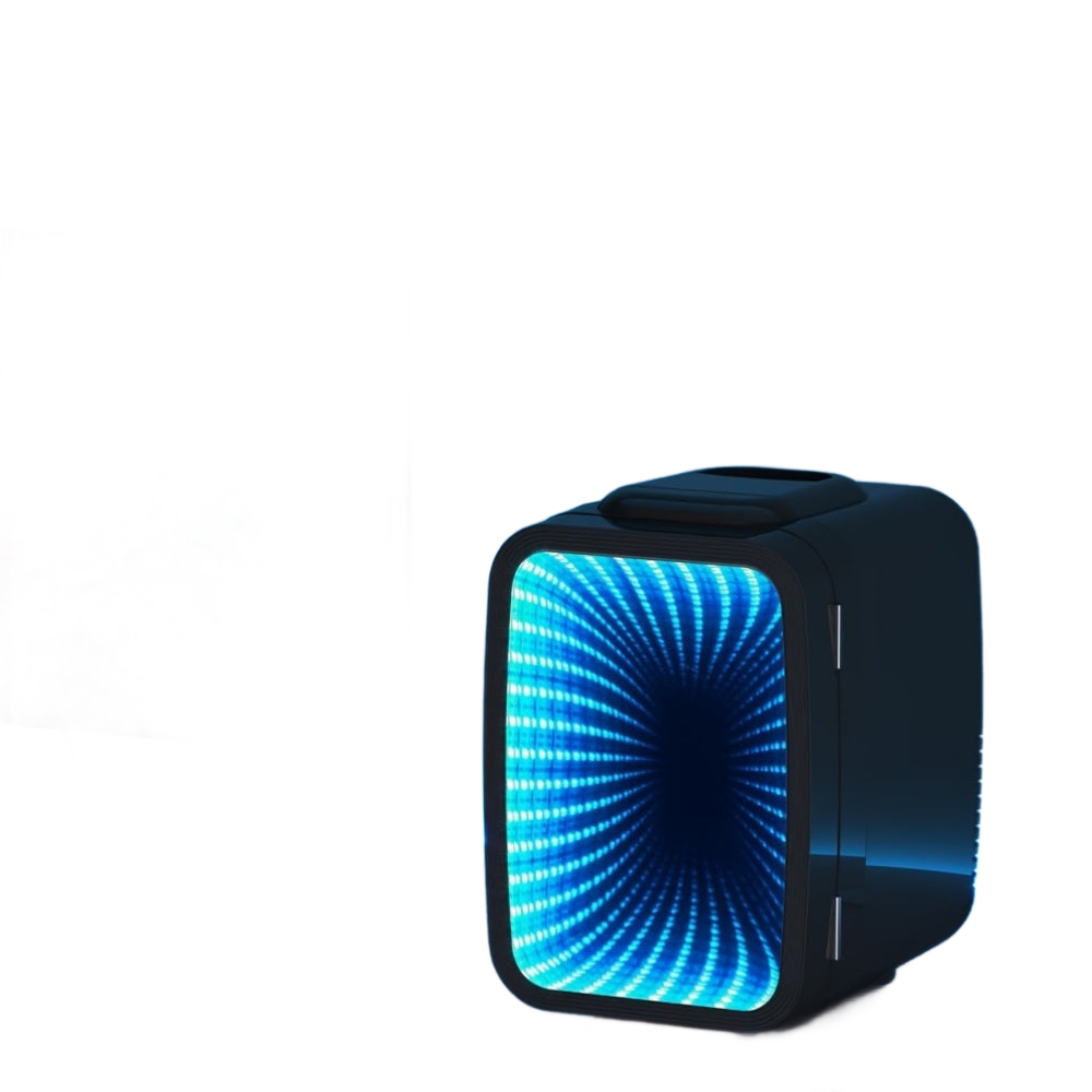 Image from AISUTHA Adjustable Mini Refrigerator with LED Lights, 4L Capacity, Semiconductor Cooling, External Ice Dispenser, 1 Door, Glossy Finish, Plug Powered, Ideal for Bedroom, Office, Game Room, Car - Holiday Gift, Mini Refrigerato - Copy