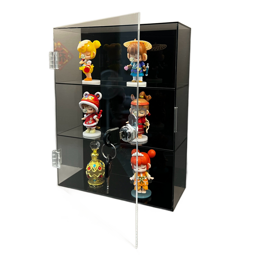 Image from All-in-one storage cabinet with lock, suitable for cosmetics, glasses, stones, lipstick, perfume; dustproof and waterproof, prevents direct contact by ren - Copy