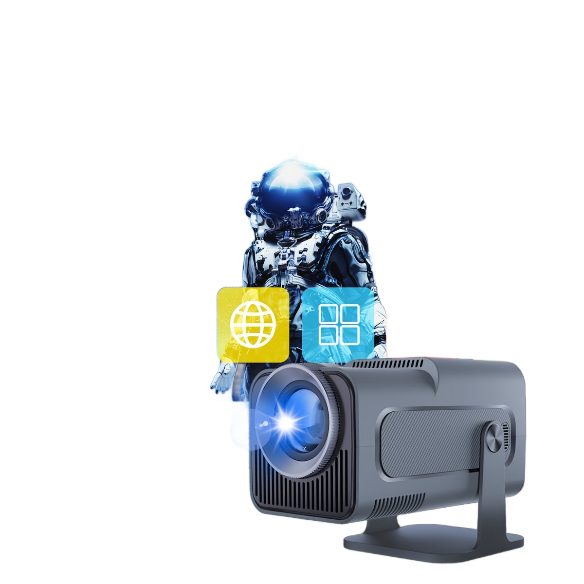 Image from Magcubic 4K Support Native 1080P Android 11 Projector 390ANSI HY320 Dual Wifi6 Wireless5, 0 Cinema Portable Projetor, Home Theater, Gaming, Office, Classroom, Gaming Setup, Sleek Design, Highresolution Lens, Wifi6 Connectivit - Copy