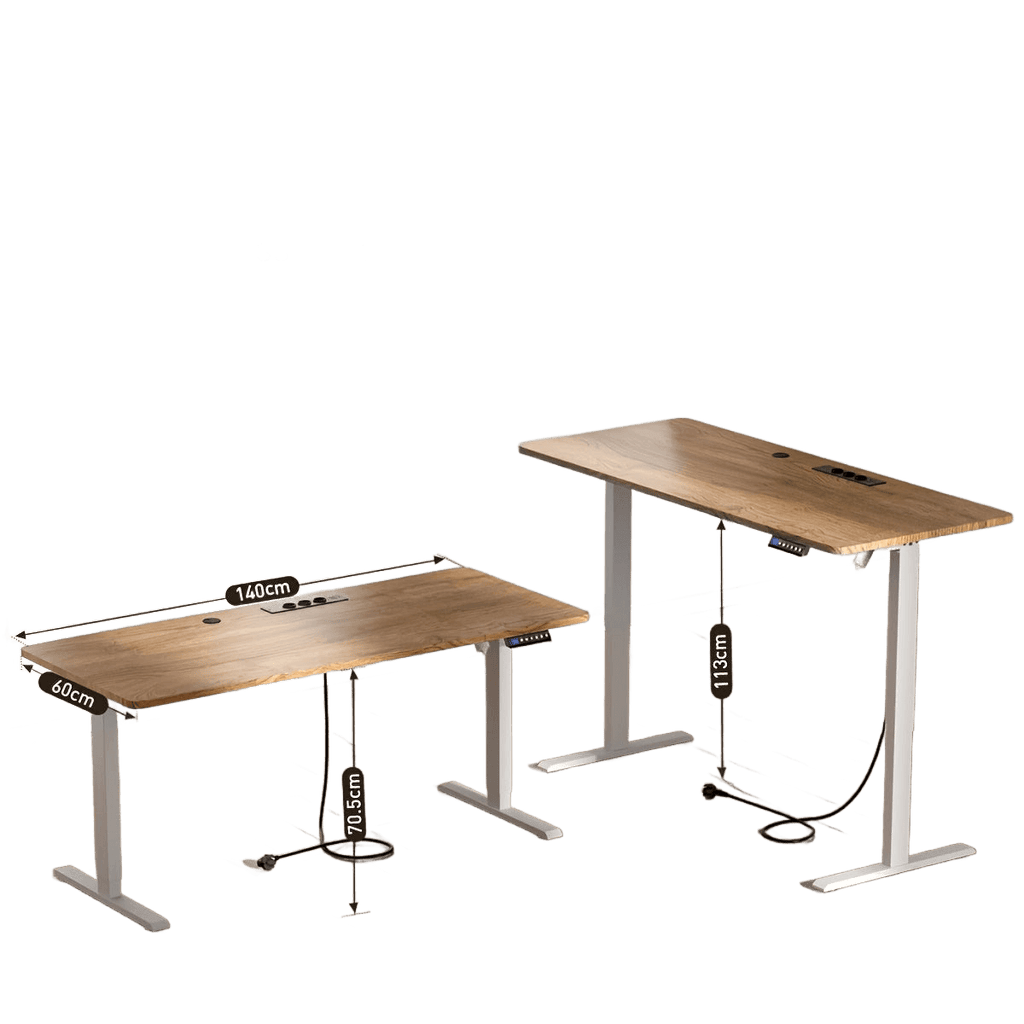 Electric Desk With Adjustable Height, USB Charging Port, And Power Outlet - TKINGS