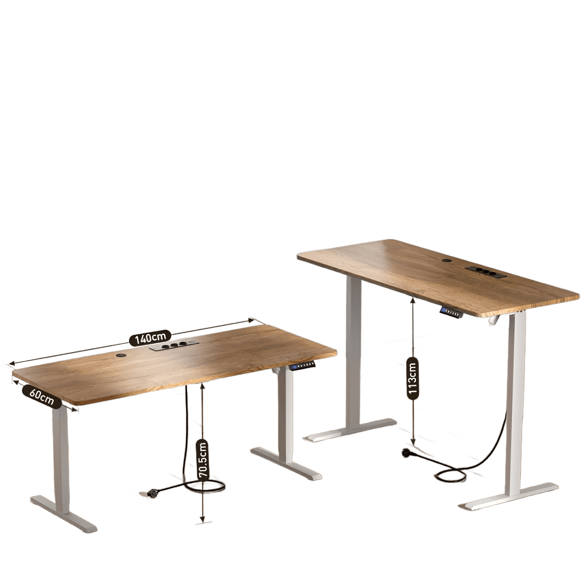 Electric Desk With Adjustable Height, USB Charging Port, And Power Outlet - TKINGS