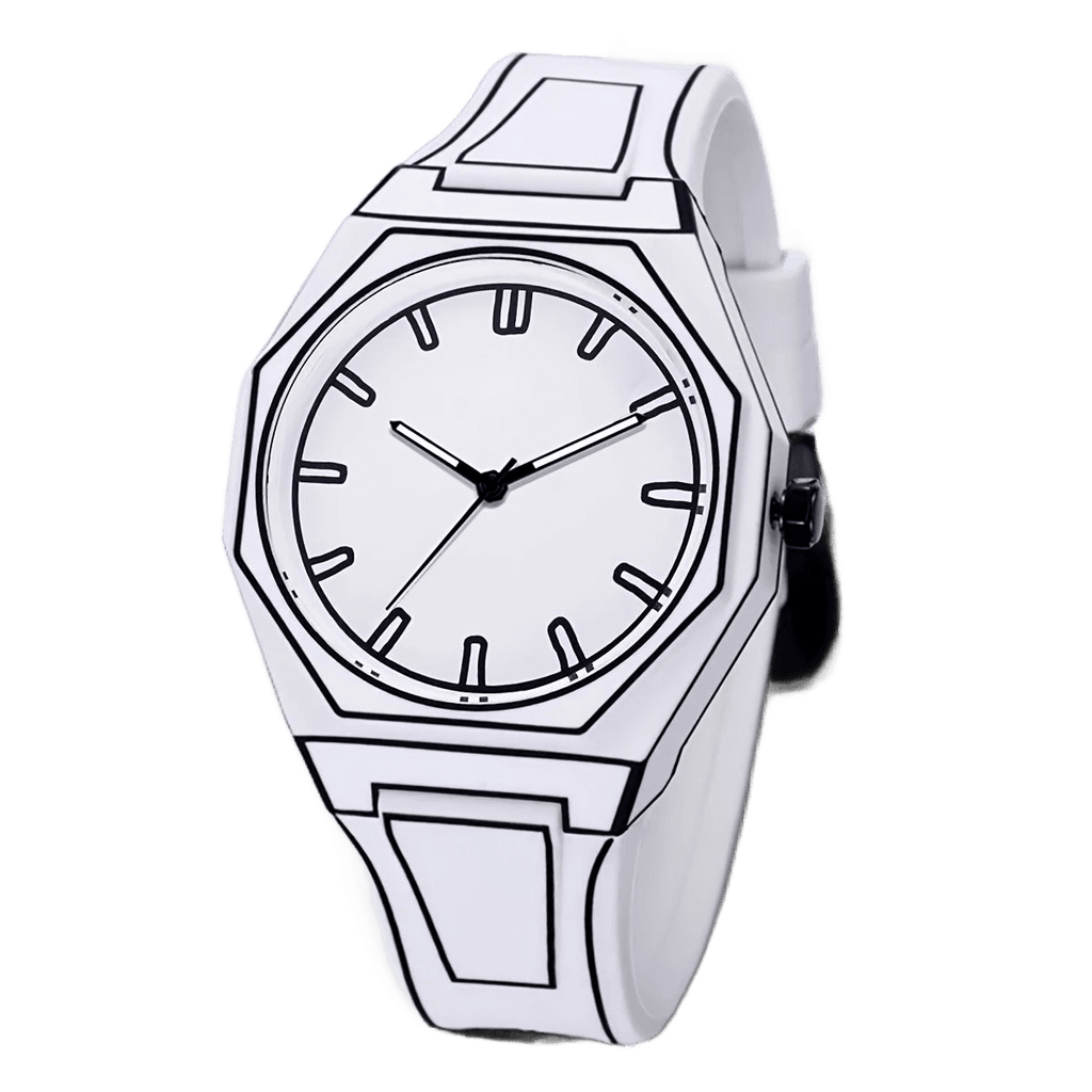 Preppy Style Men'S Watch - Quartz Movement, Silicone Band - TKINGS