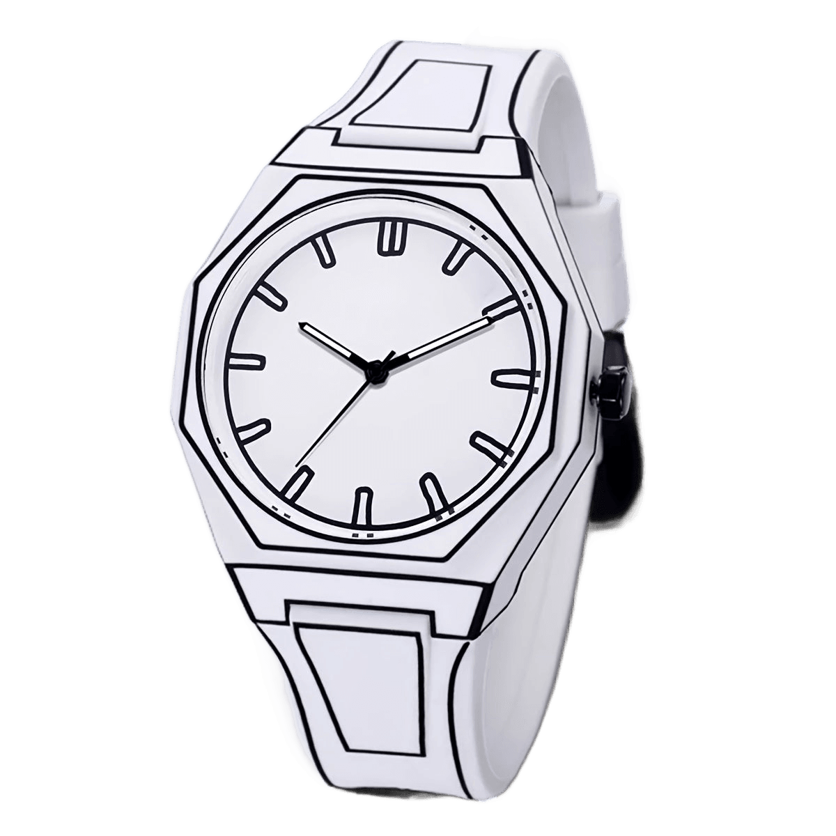 Preppy Style Men'S Watch - Quartz Movement, Silicone Band - TKINGS