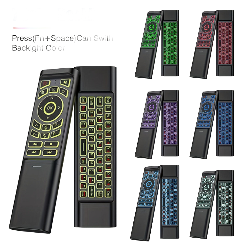 Image from 2025 Upgraded Mini M3 Tri-Mode Wireless Keyboard Remote Control Set with Wireless + 2.4G Dual Channel | Cross-Screen Multi-Device Instant Switching | Voice Control & Smart Learning Function | Compatible with PC/Android TV/Ras - Copy