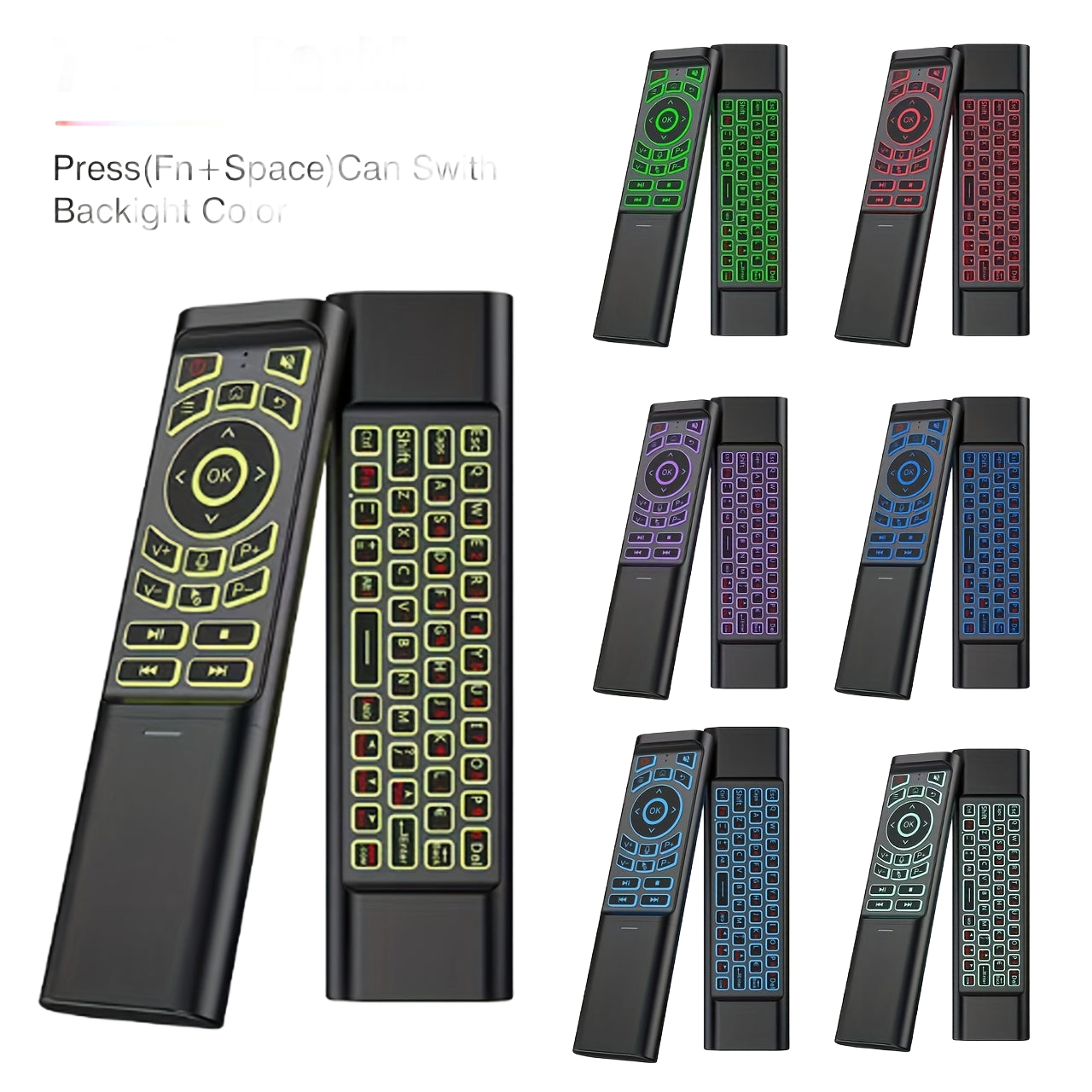 Image from 2025 Upgraded Mini M3 Tri-Mode Wireless Keyboard Remote Control Set with Wireless + 2.4G Dual Channel | Cross-Screen Multi-Device Instant Switching | Voice Control & Smart Learning Function | Compatible with PC/Android TV/Ras - Copy