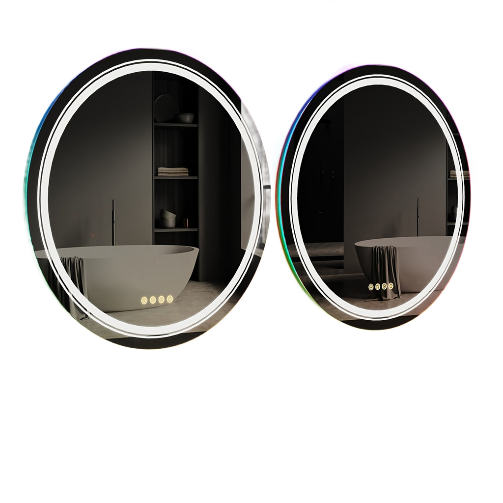 Image from HD Round Anti-fog LED Bathroom Mirror Light Adjustable Vanity Mirror with Smart Light RGB Lights - Copy