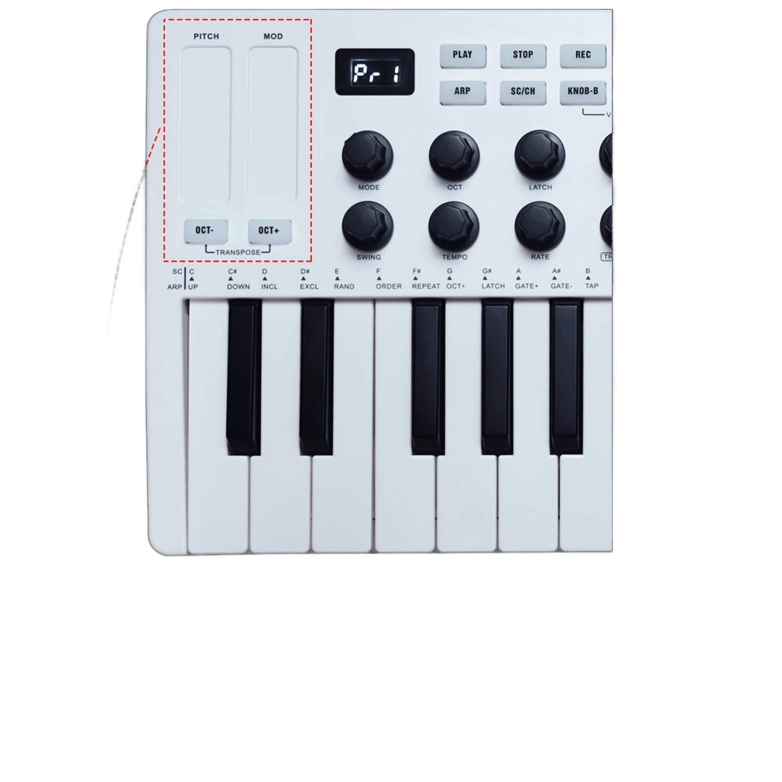 MIDI Control Keyboard Mini Portable USB Controller with 25 Velocity Keys - TKINGS