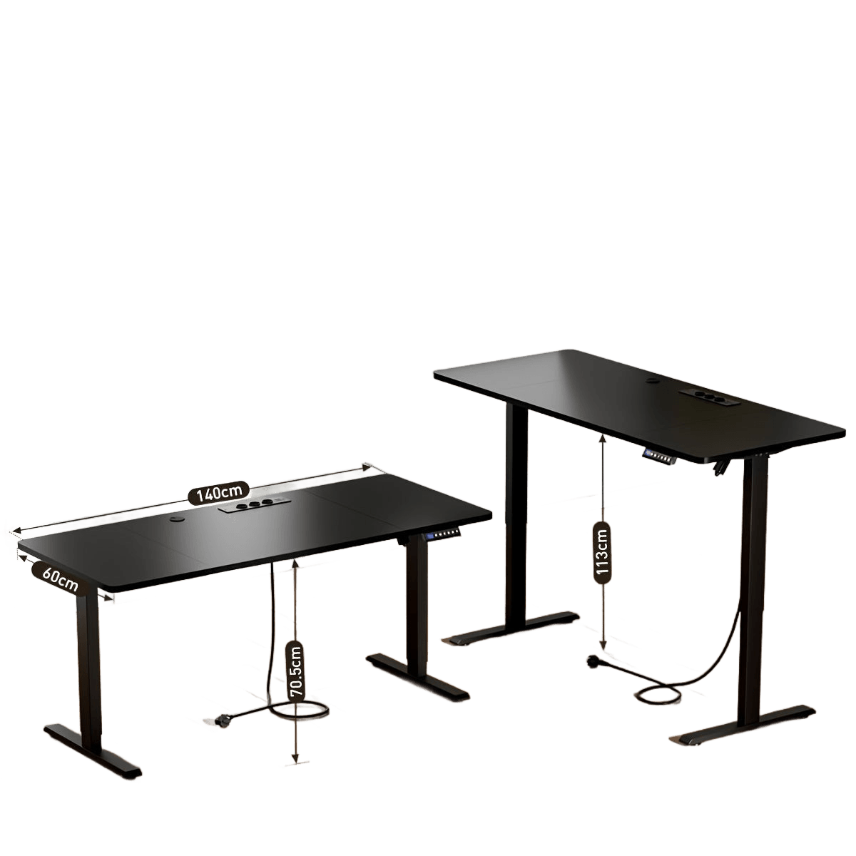 Electric Desk With Adjustable Height, USB Charging Port, And Power Outlet - TKINGS