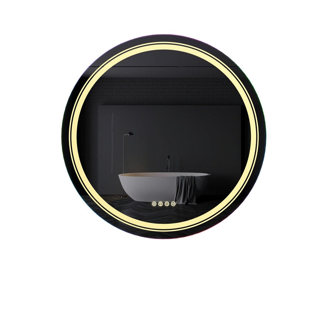 Image from HD Round Anti-fog LED Bathroom Mirror Light Adjustable Vanity Mirror with Smart Light RGB Lights - Copy