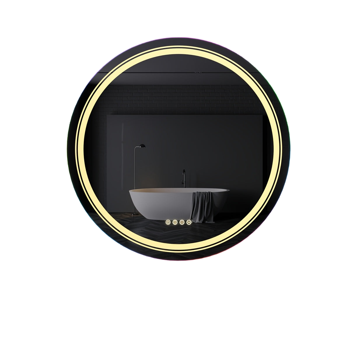 Image from HD Round Anti-fog LED Bathroom Mirror Light Adjustable Vanity Mirror with Smart Light RGB Lights - Copy