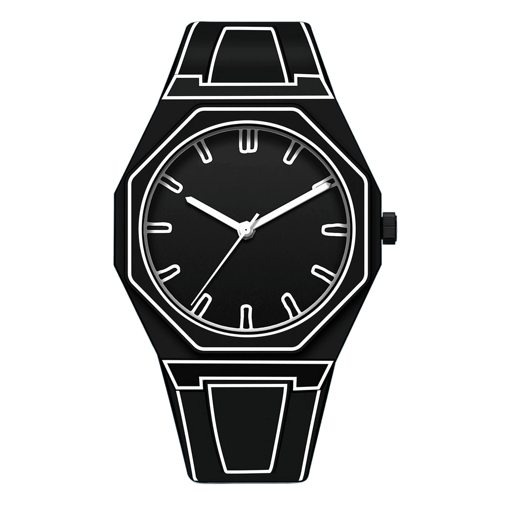 Preppy Style Men'S Watch - Quartz Movement, Silicone Band - TKINGS