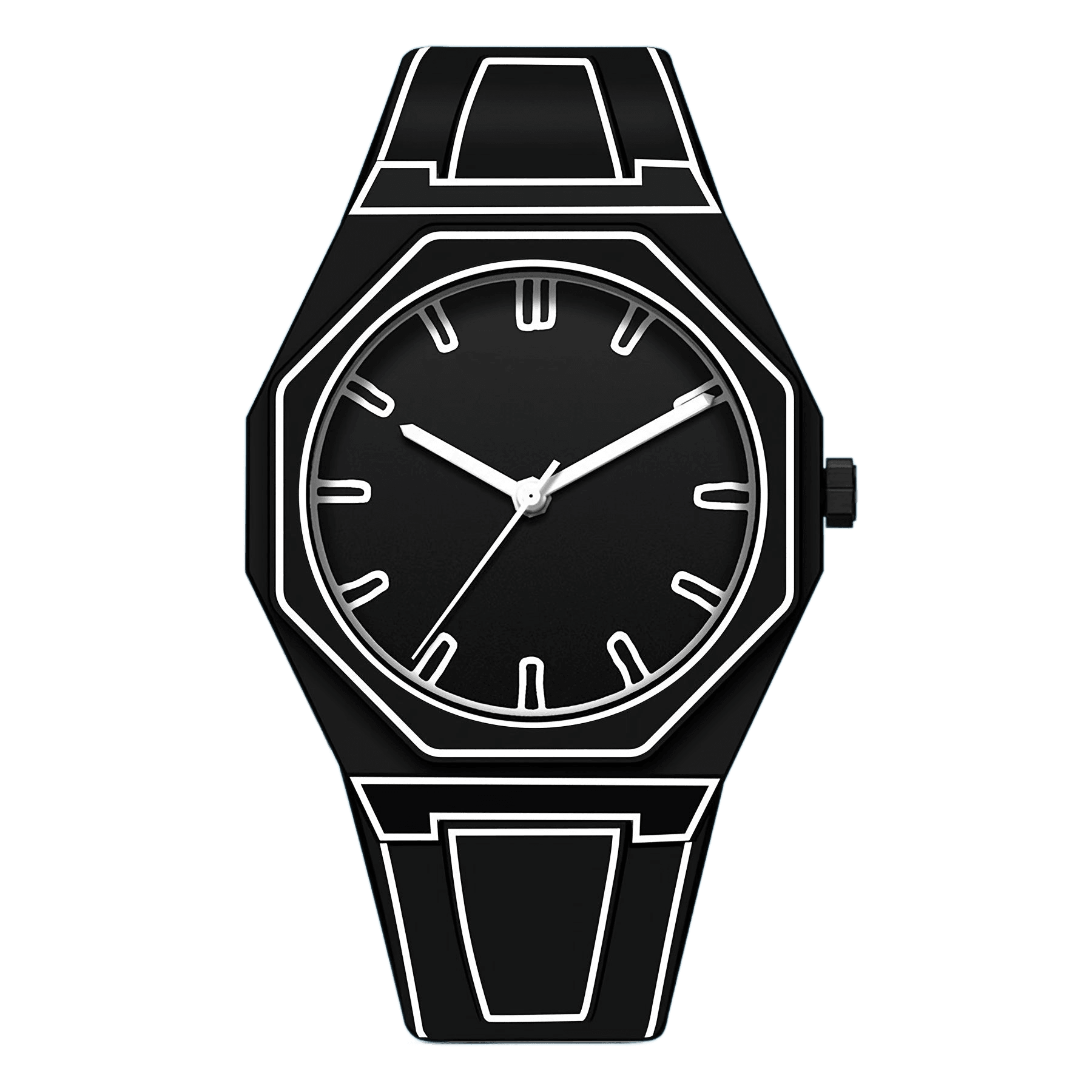 Preppy Style Men'S Watch - Quartz Movement, Silicone Band - TKINGS