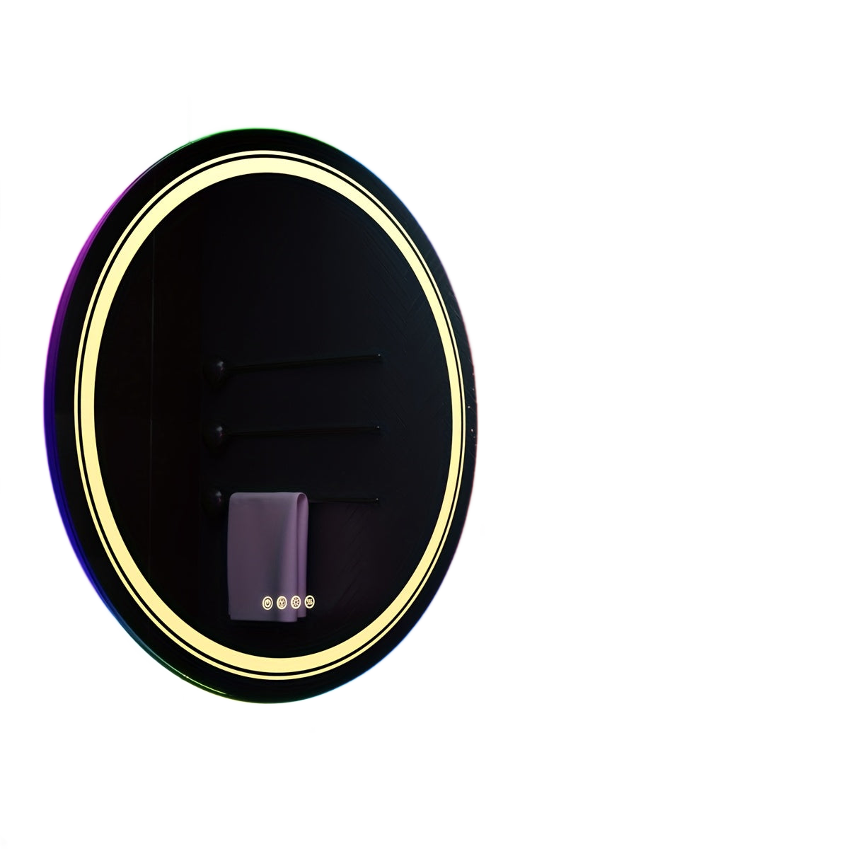Image from HD Round Anti-fog LED Bathroom Mirror Light Adjustable Vanity Mirror with Smart Light RGB Lights - Copy