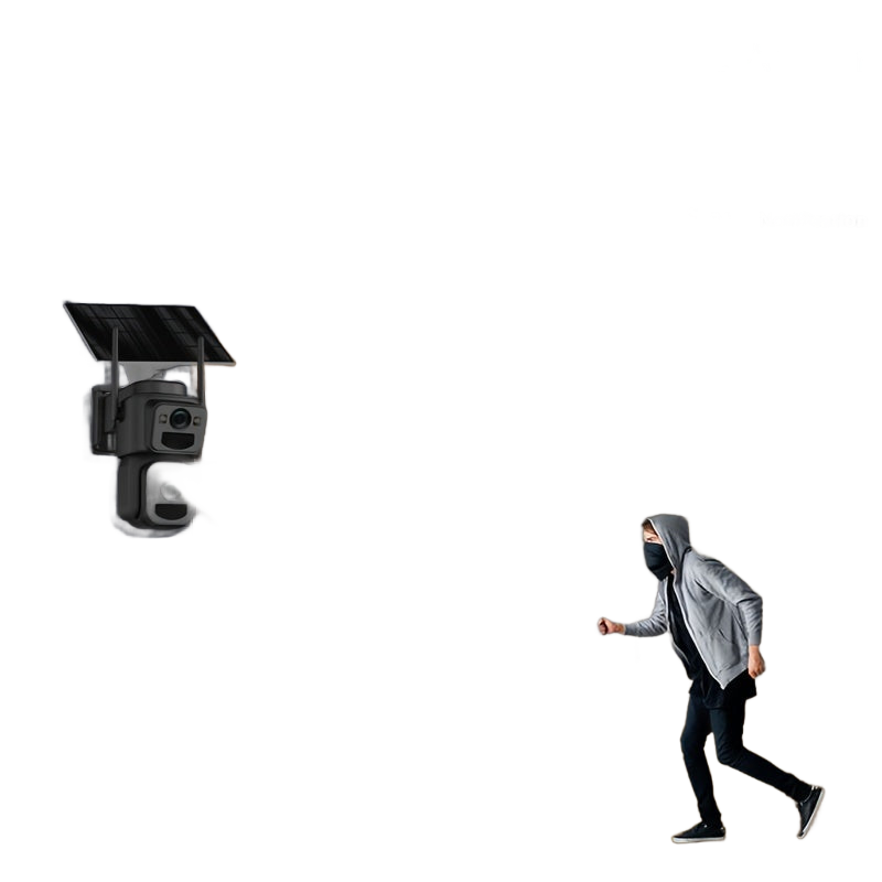 Image from Multifunctional Security Camera with Solar Panel, 2K 300W Pixel Video Resolution, Wireless Outdoor WiFi Monitoring, High-Definition Dual Lens Automatic Rotation Pan-Tilt Night Vision, Motion Detection, Two-Way Audio, Ultra Wi - Copy
