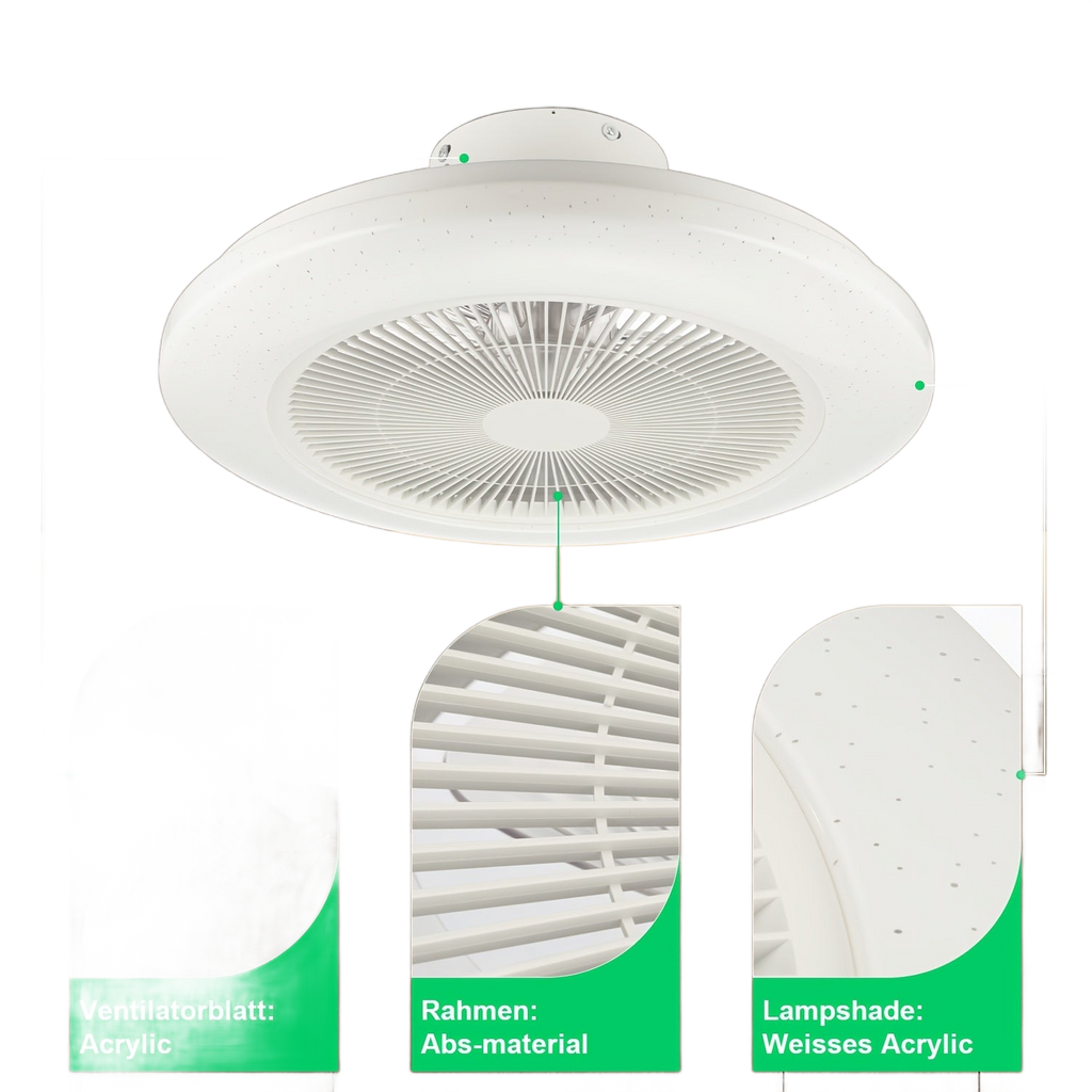 Image from RGB Smart Ceiling Fan Light with Music Sync | 6-Speed Fan + Starry Sky Effect | Quiet Design | APP/Lighting | Suitable for Bedroom/Dining Room - Copy