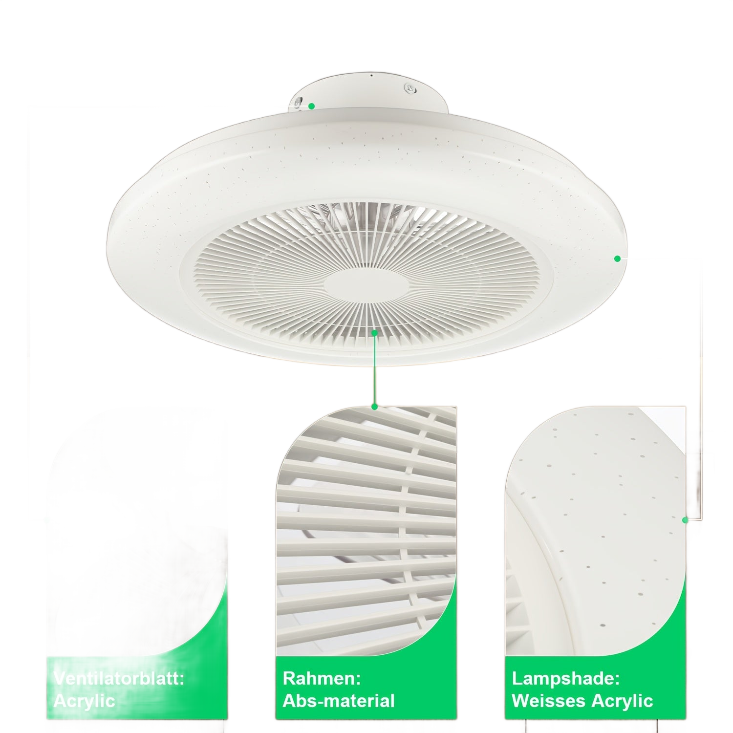 Image from RGB Smart Ceiling Fan Light with Music Sync | 6-Speed Fan + Starry Sky Effect | Quiet Design | APP/Lighting | Suitable for Bedroom/Dining Room - Copy