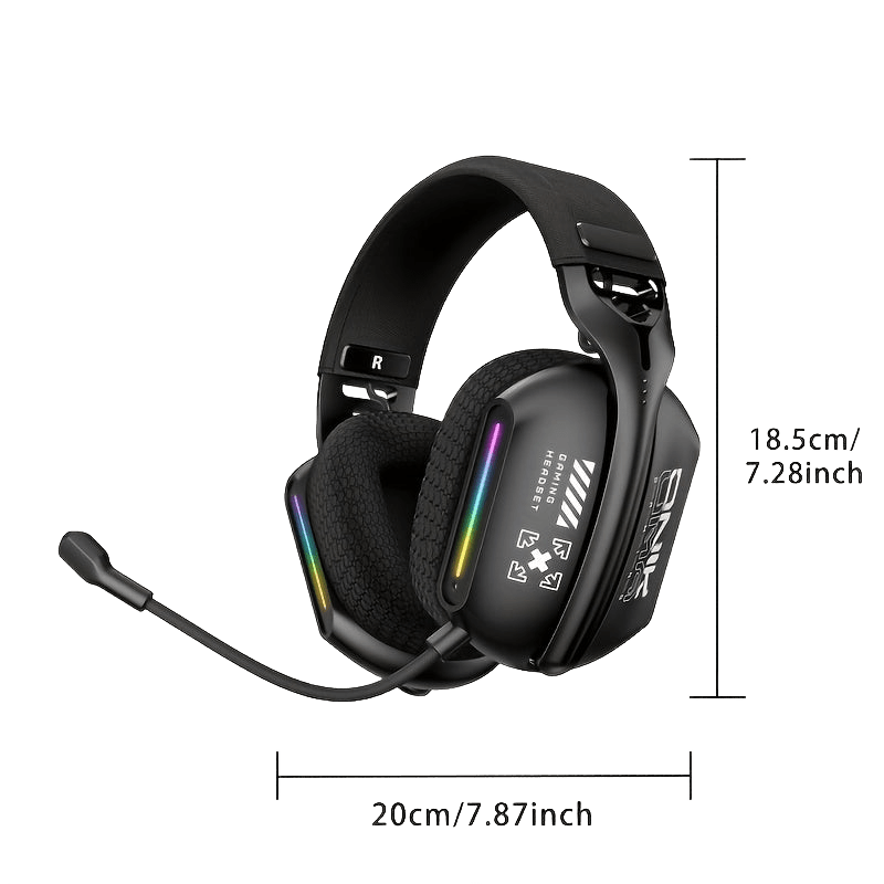 ONIKUMA RGB Light-Up Three-Mode Wireless Headphones - TKINGS