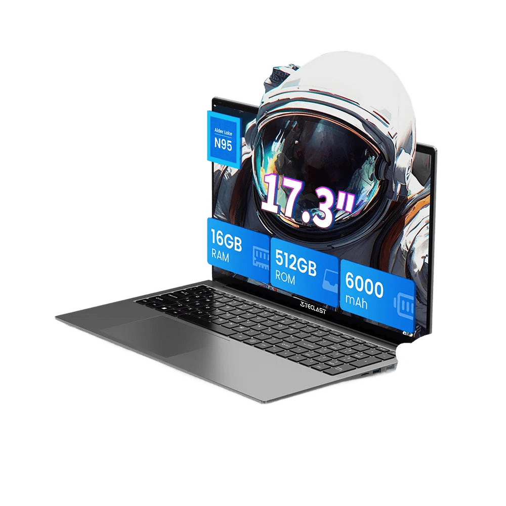 Teclast F17Plus Laptop 17.3'' 16GB RAM 512GB SSD, Intel N95 - TKINGS