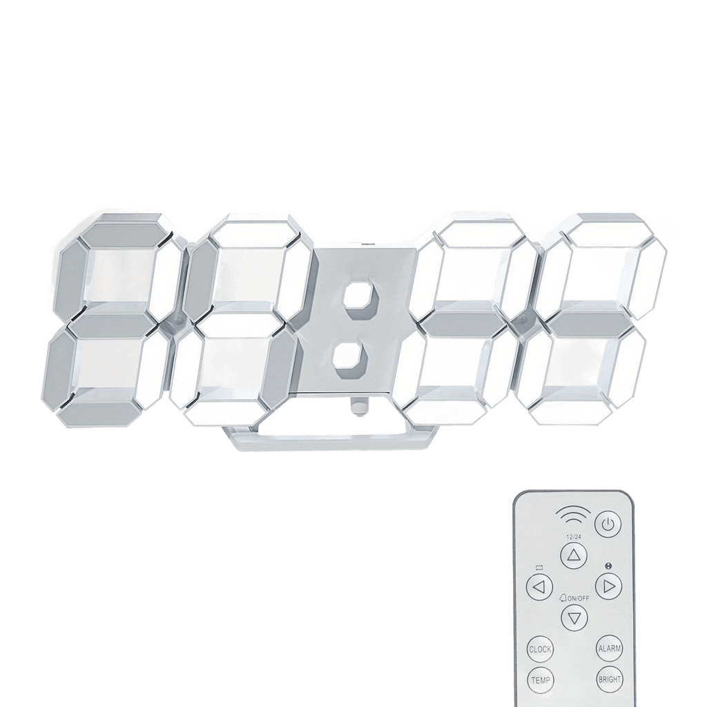Digital LED Wall Clock with Remote Control - USB Powered - TKINGS
