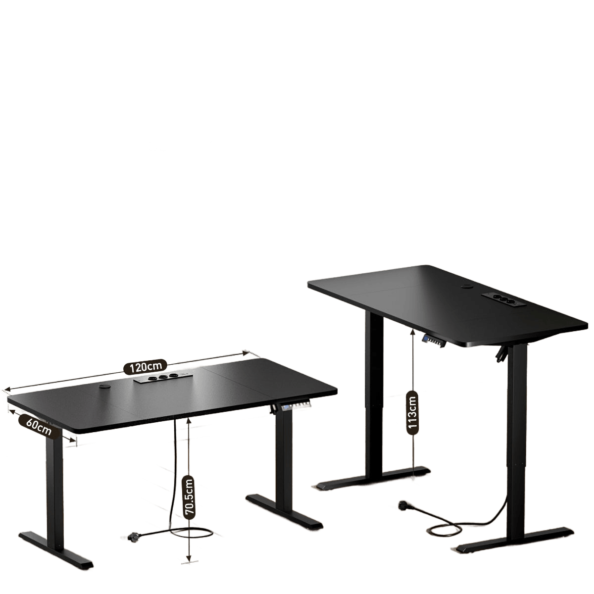 Electric Desk With Adjustable Height, USB Charging Port, And Power Outlet - TKINGS