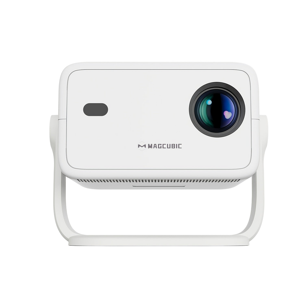 Image from Magcubic L018 Portable Projector with Voice Assistant, 1080P HD, 650 ANSI Lumens, 1.2:1 Projection Ratio, 360° Removable, 1080P Native Resolution, Android 11, EU Plug, White, Projector for Home Theater, Office Presentation, - Copy